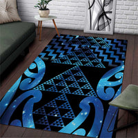 Taniko Motifs Matariki New Zealand Area Rug NZ Niho Taniwha Poutama LT14 Blue - Polynesian Pride