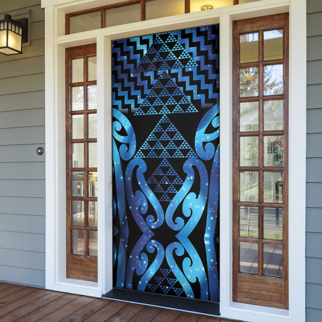 Taniko Motifs Matariki New Zealand Door Cover NZ Niho Taniwha Poutama