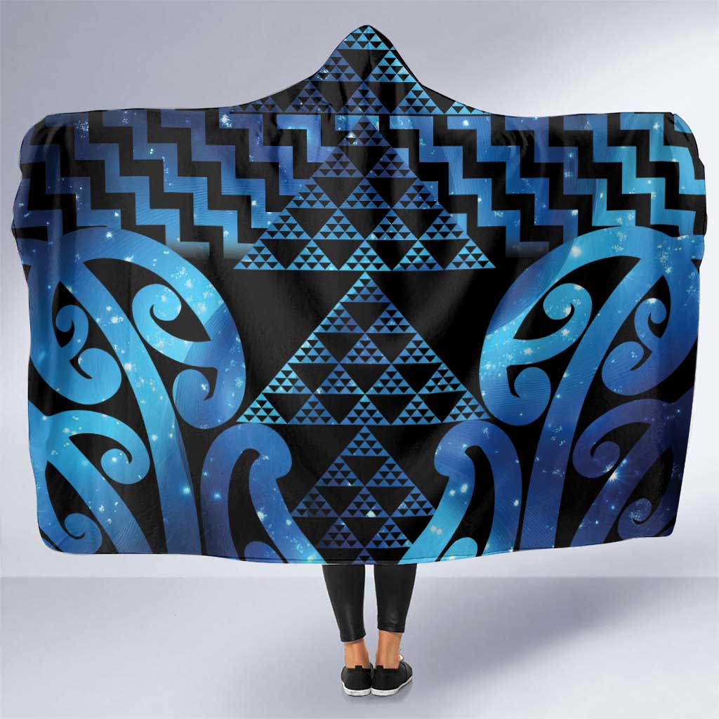 Taniko Motifs Matariki New Zealand Hooded Blanket NZ Niho Taniwha Poutama