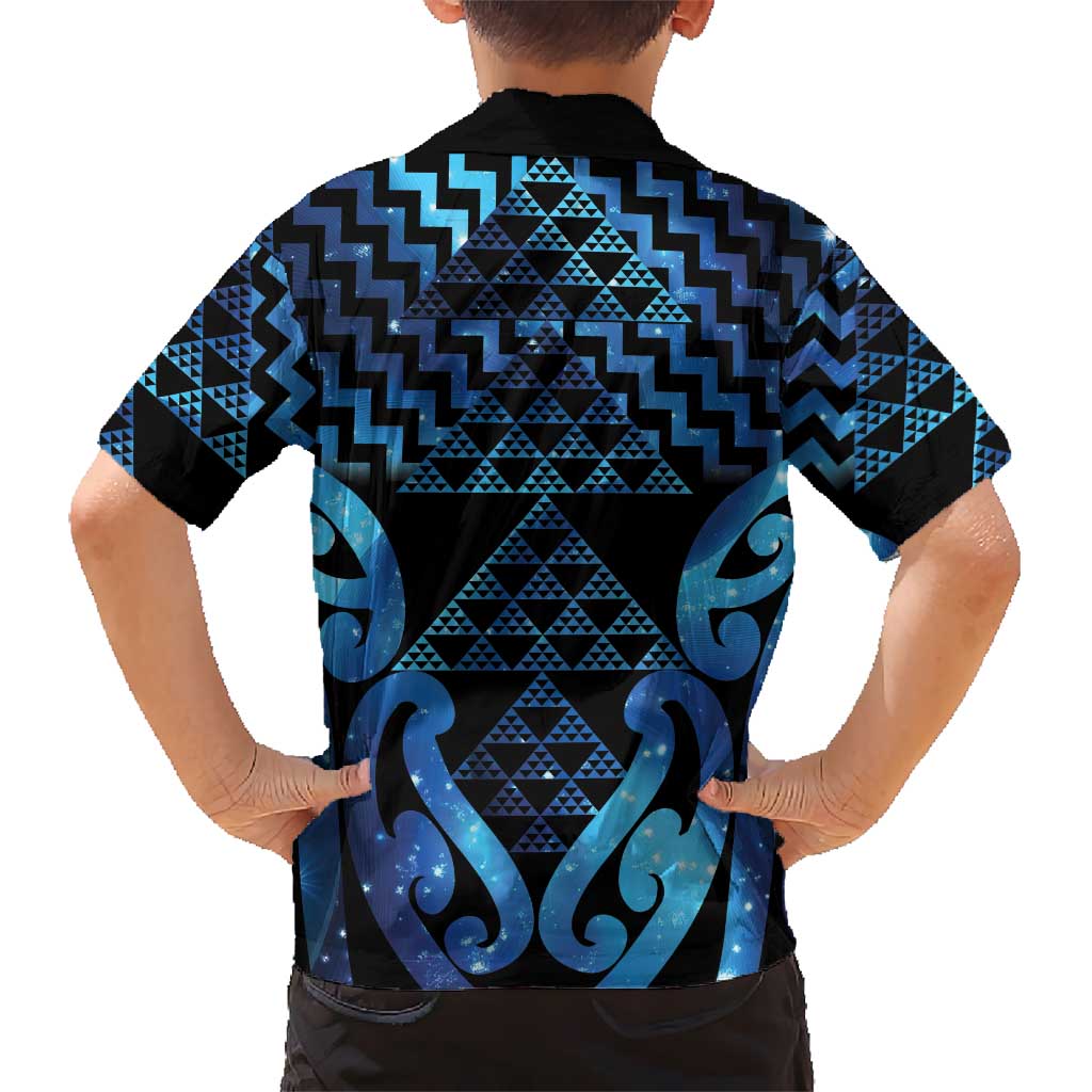 Taniko Motifs Matariki New Zealand Kid Hawaiian Shirt NZ Niho Taniwha Poutama