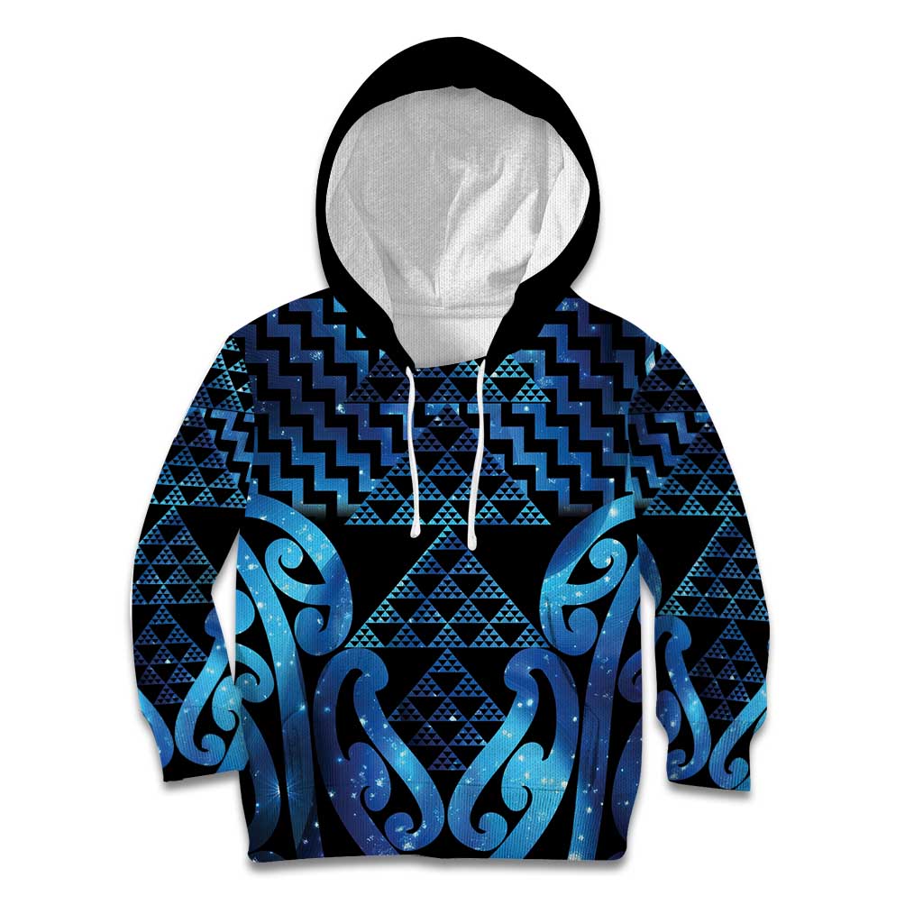 Taniko Motifs Matariki New Zealand Kid Hoodie NZ Niho Taniwha Poutama