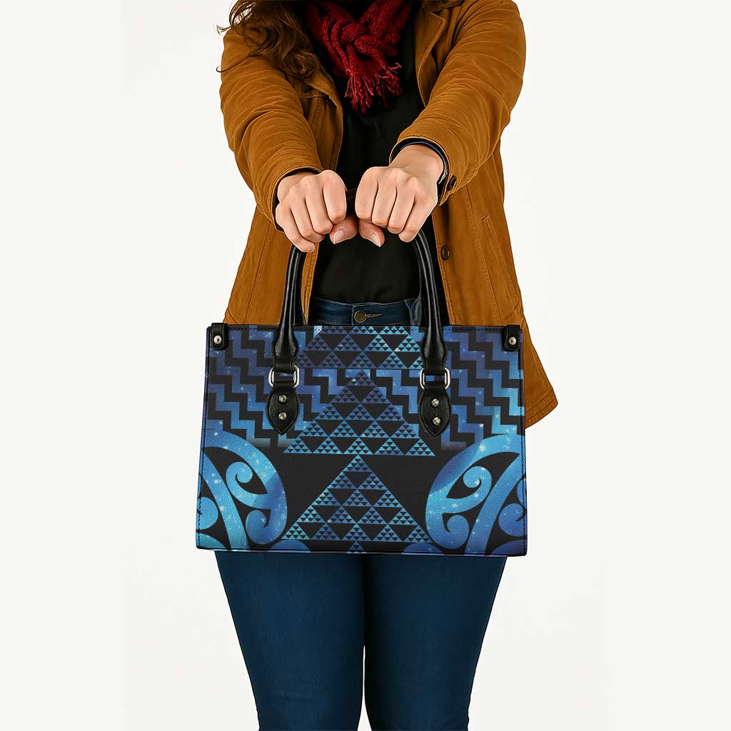 Taniko Motifs Matariki New Zealand Leather Bag NZ Niho Taniwha Poutama