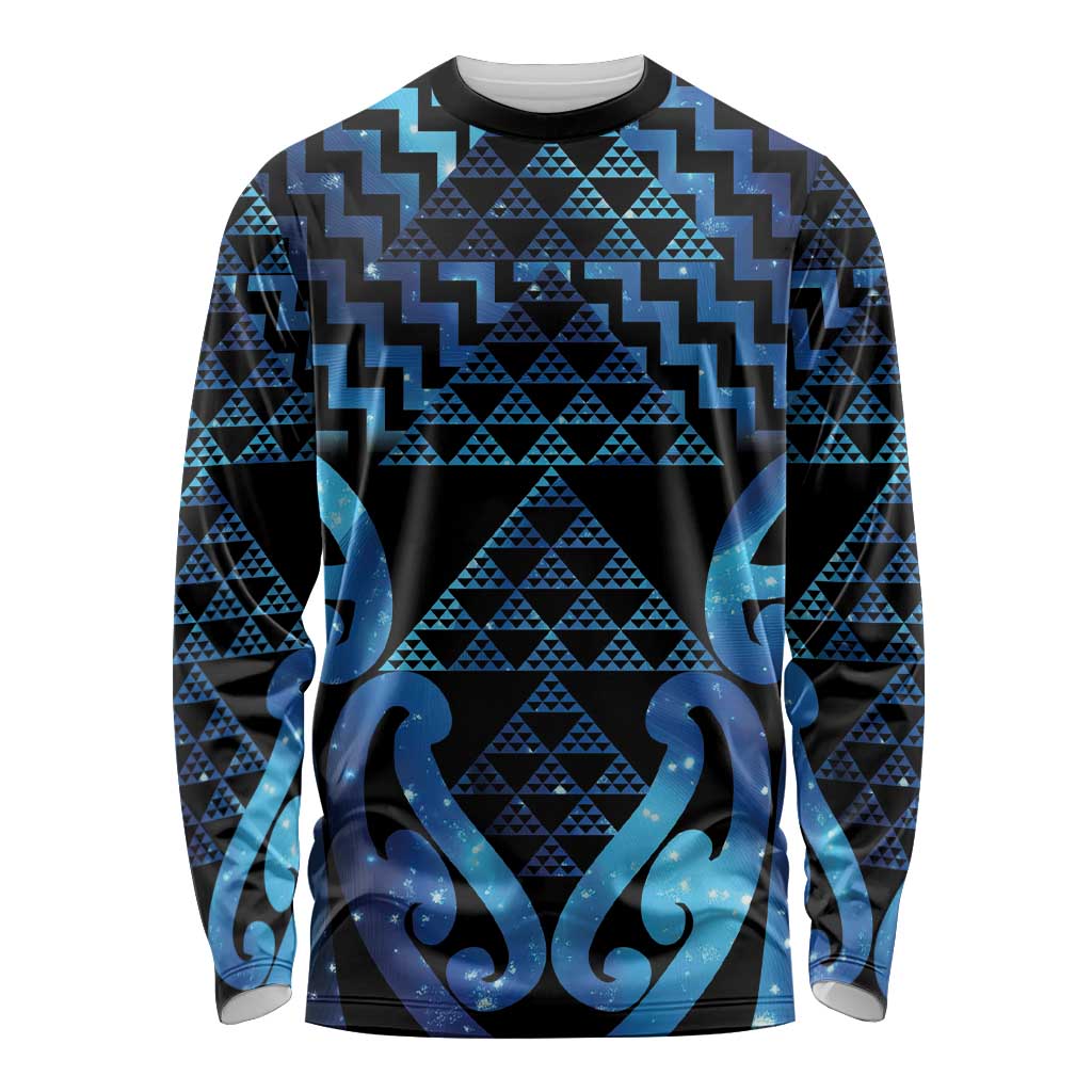 Taniko Motifs Matariki New Zealand Long Sleeve Shirt NZ Niho Taniwha Poutama
