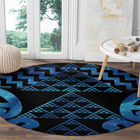 Taniko Motifs Matariki New Zealand Round Carpet NZ Niho Taniwha Poutama