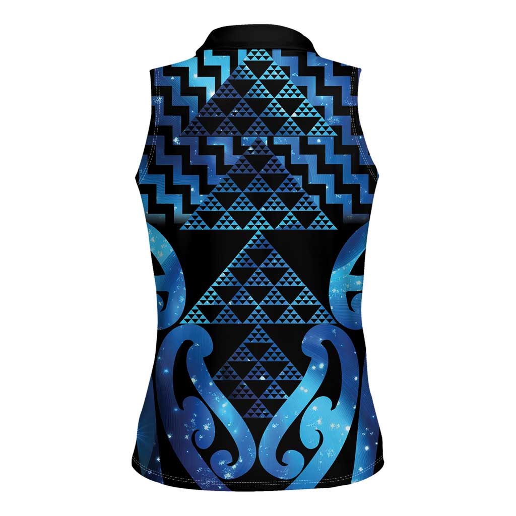 Taniko Motifs Matariki New Zealand Women Sleeveless Polo Shirt NZ Niho Taniwha Poutama LT14 - Polynesian Pride