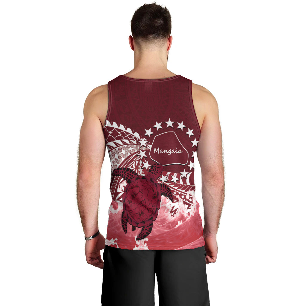 Cook Islands Mangaia Gospel Day Men Tank Top Polynesian Art With Sea Turtle