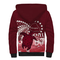 Cook Islands Mangaia Gospel Day Sherpa Hoodie Polynesian Art With Sea Turtle