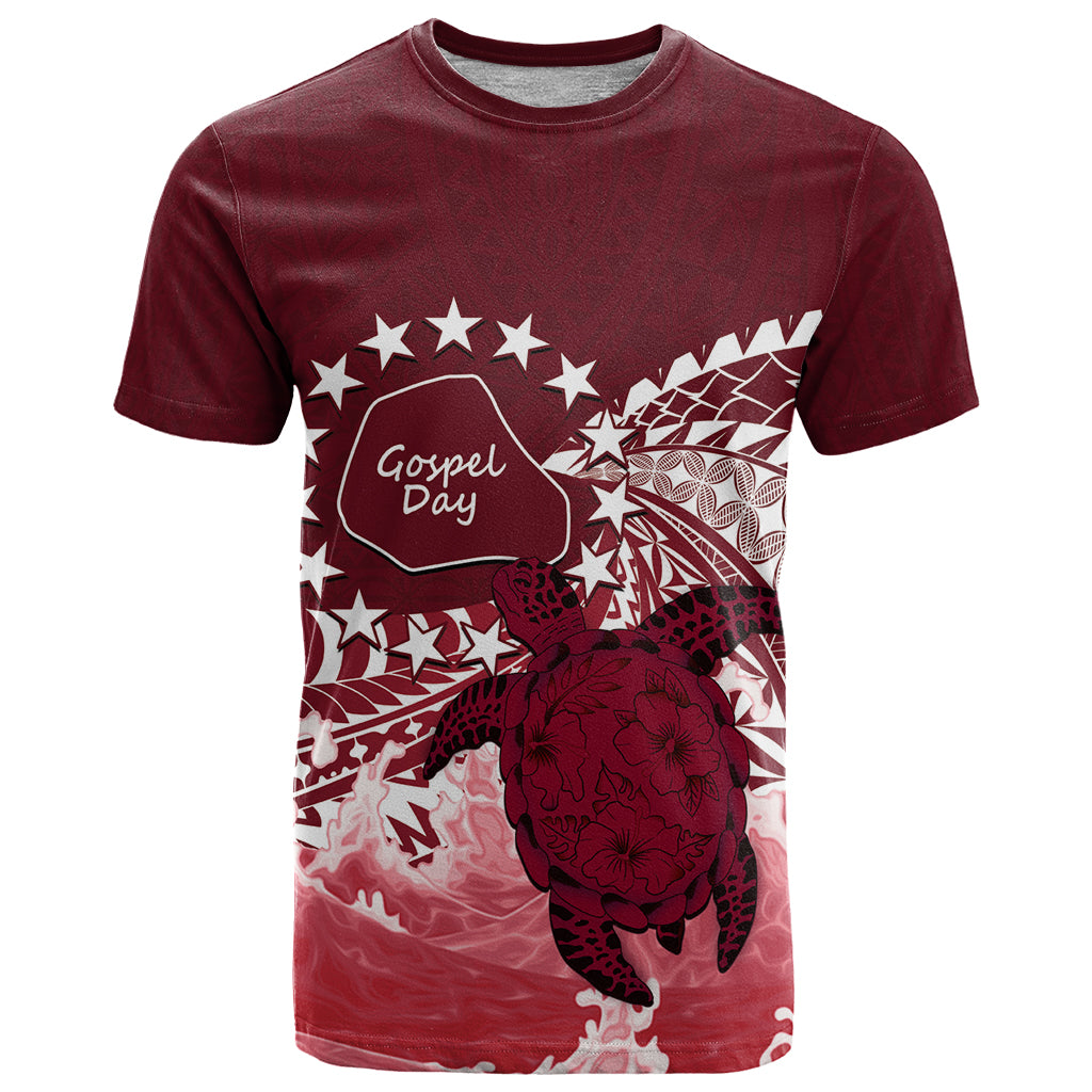 Cook Islands Mangaia Gospel Day T Shirt Polynesian Art With Sea Turtle