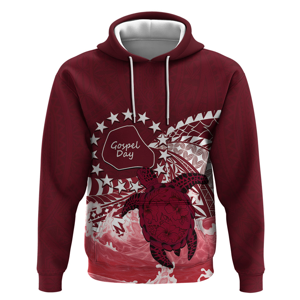 Cook Islands Mangaia Gospel Day Zip Hoodie Polynesian Art With Sea Turtle