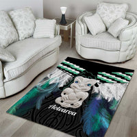 Aotearoa Korowai Motif Area Rug Hei Tiki Poutama Maori Pattern