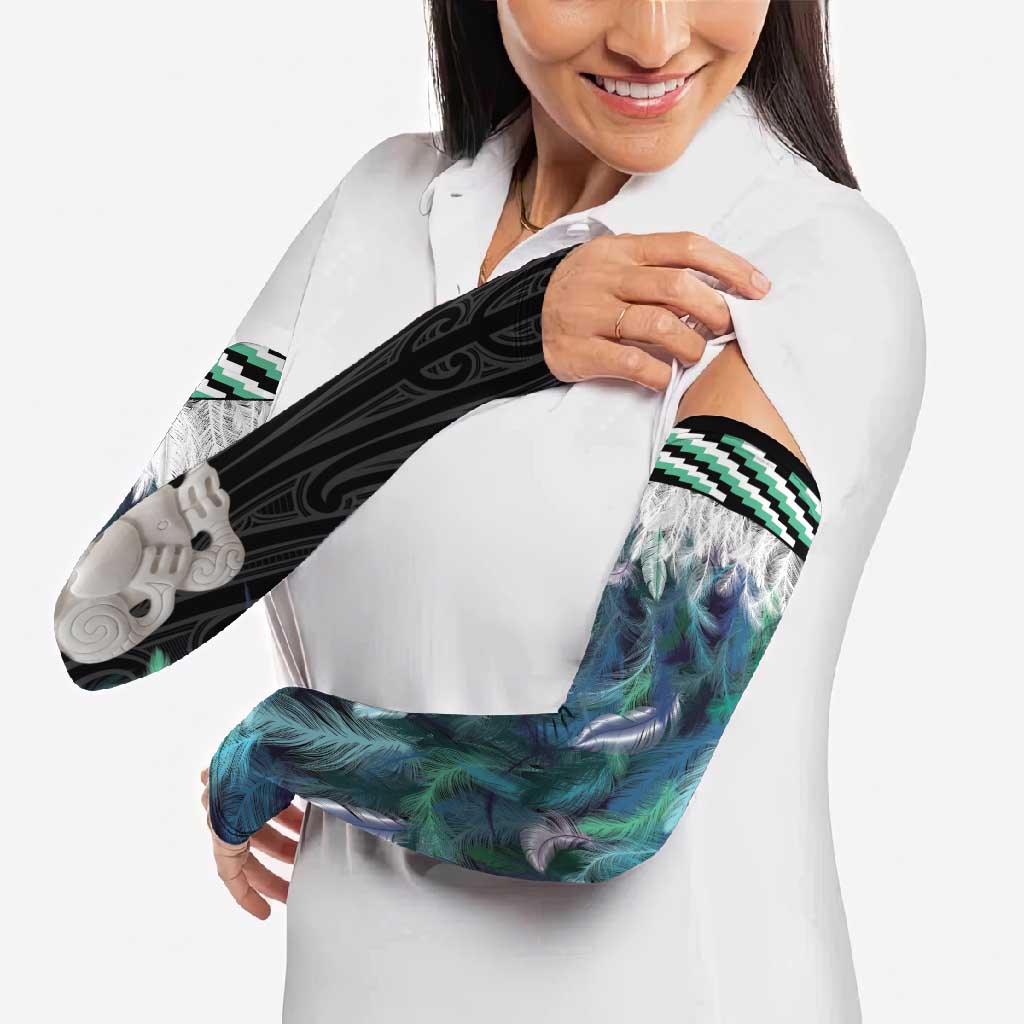 Aotearoa Korowai Motif Arm Sleeves Hei Tiki Poutama Maori Pattern - Polynesian Pride