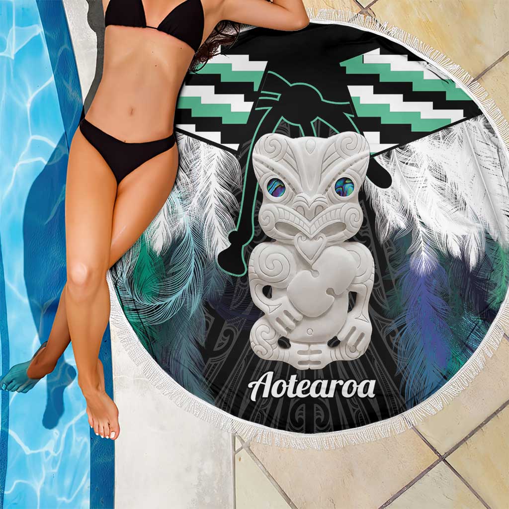 Aotearoa Korowai Motif Beach Blanket Hei Tiki Poutama Maori Pattern