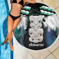 Aotearoa Korowai Motif Beach Blanket Hei Tiki Poutama Maori Pattern