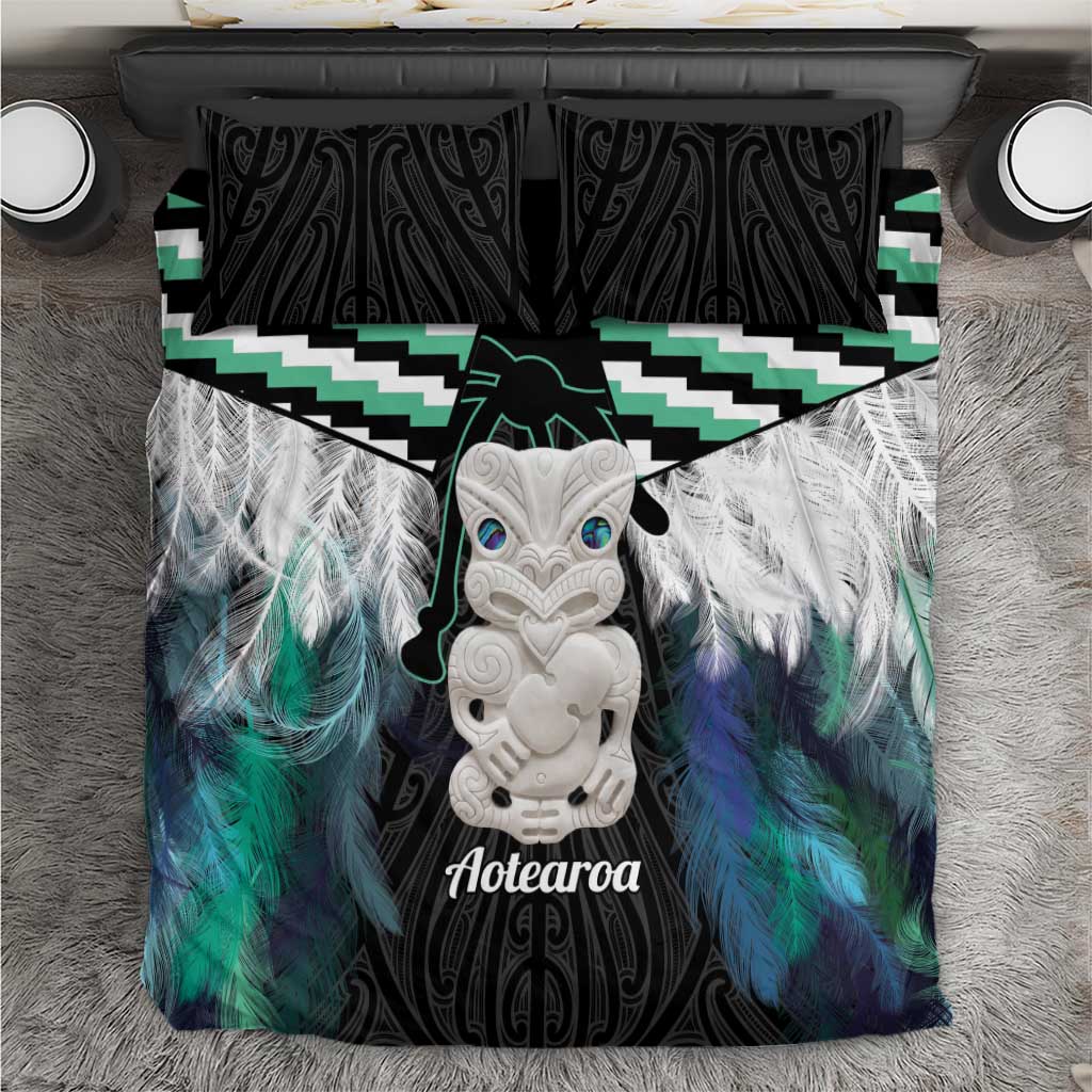 Aotearoa Korowai Motif Bedding Set Hei Tiki Poutama Maori Pattern