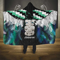 Aotearoa Korowai Motif Hooded Blanket Hei Tiki Poutama Maori Pattern