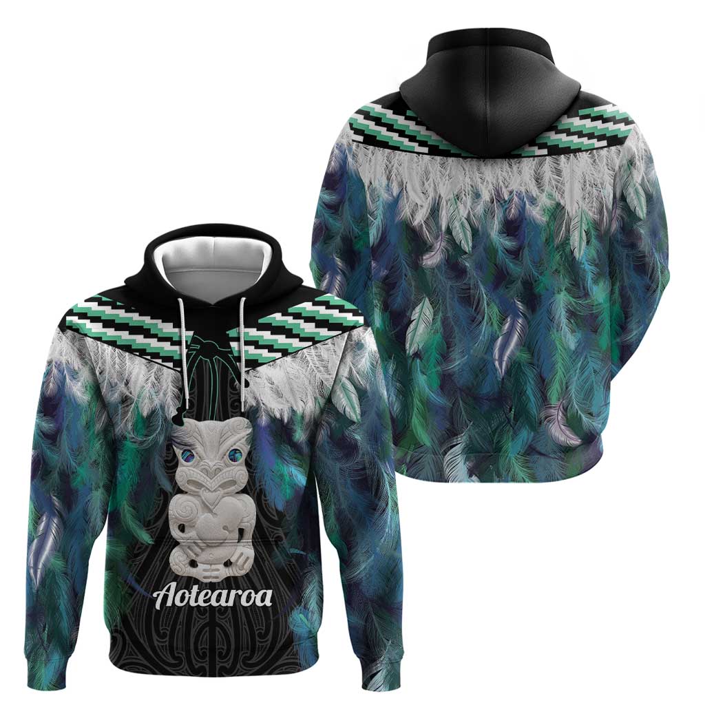 Aotearoa Korowai Motif Hoodie Hei Tiki Poutama Maori Pattern
