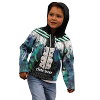 Aotearoa Korowai Motif Kid Hoodie Hei Tiki Poutama Maori Pattern