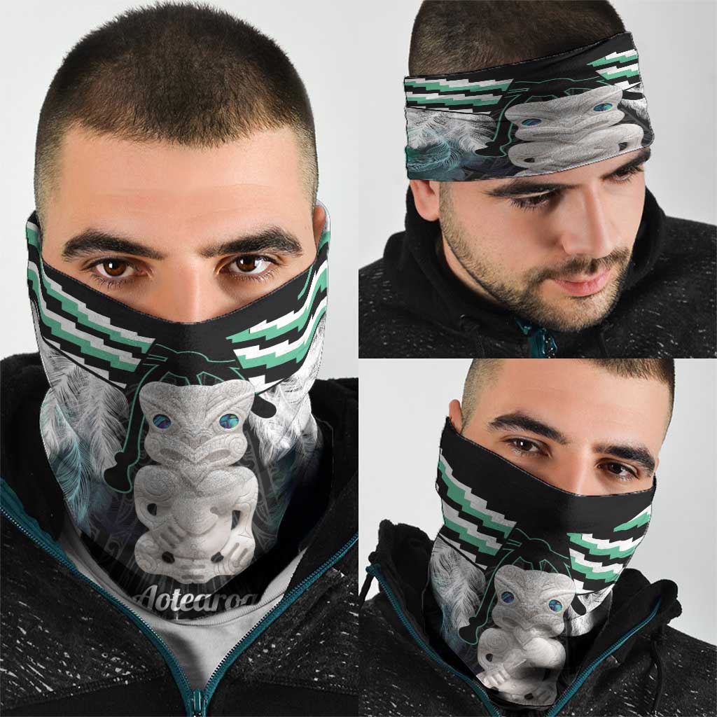 Aotearoa Korowai Motif Neck Gaiter Hei Tiki Poutama Maori Pattern - Polynesian Pride