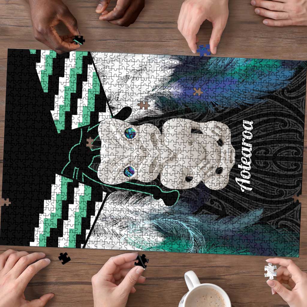 Aotearoa Korowai Motif Puzzle Hei Tiki Poutama Maori Pattern LT14 - Polynesian Pride
