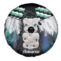 Aotearoa Korowai Motif Spare Tire Cover Hei Tiki Poutama Maori Pattern