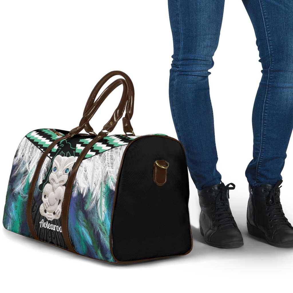 Aotearoa Korowai Motif Travel Bag Hei Tiki Poutama Maori Pattern - Polynesian Pride