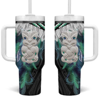 Aotearoa Korowai Motif Tumbler With Handle Hei Tiki Poutama Maori Pattern