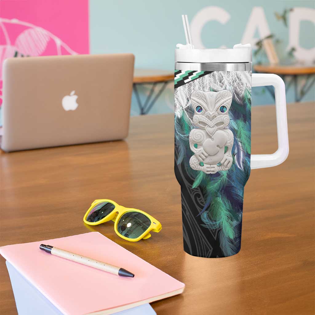 Aotearoa Korowai Motif Tumbler With Handle Hei Tiki Poutama Maori Pattern