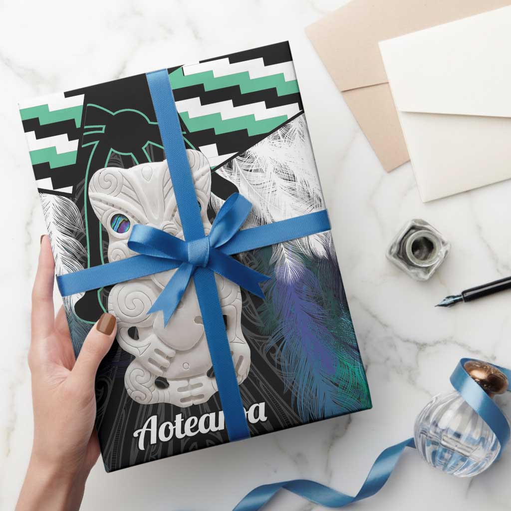 Aotearoa Korowai Motif Wrapping Paper Hei Tiki Poutama Maori Pattern - Polynesian Pride