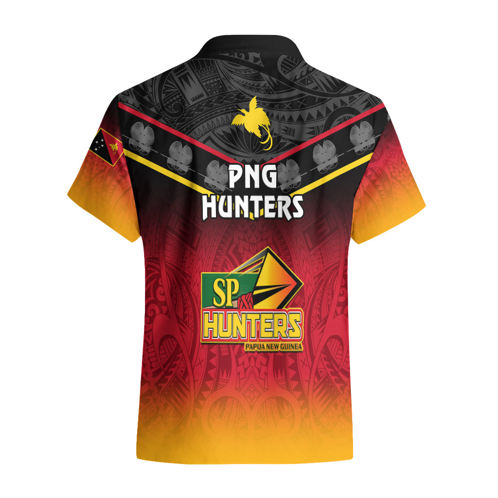 Papua New Guinea Rugby Hawaiian Shirt PNG Hunters Polynesian Black LT14 - Polynesian Pride