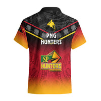 Papua New Guinea Rugby Hawaiian Shirt PNG Hunters Polynesian Black LT14 - Polynesian Pride
