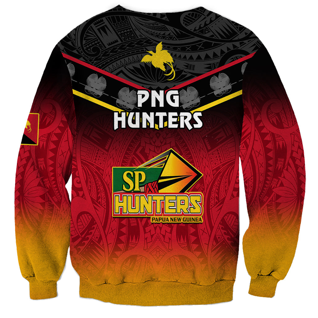 Papua New Guinea Rugby Sweatshirt PNG Hunters Polynesian Black LT14 - Polynesian Pride