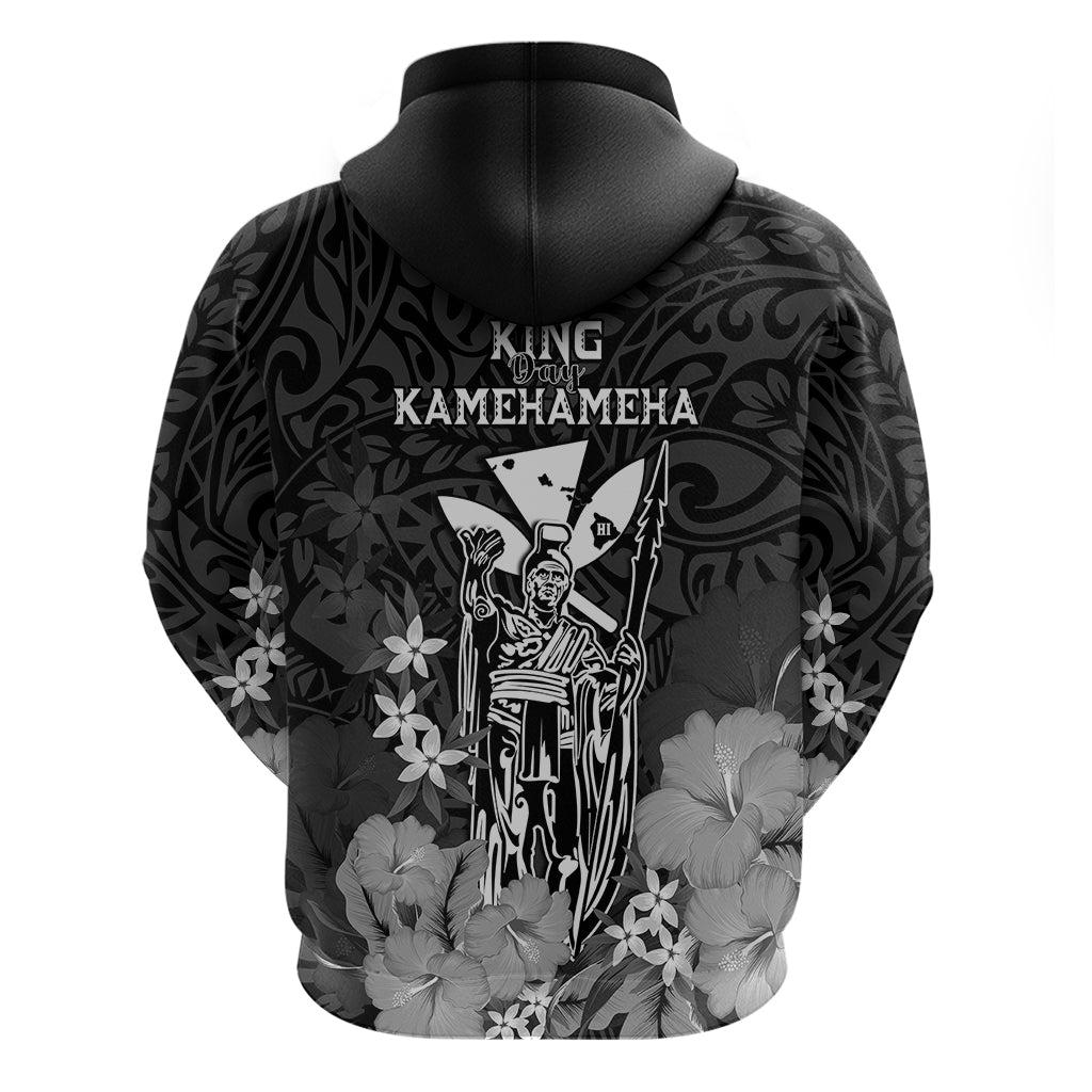 Polynesian Pride King Kamehameha Day Hawaii Hoodie Polynesia Tribal Kanaka and Hibiscus Black LT14 - Polynesian Pride