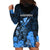 Polynesian Pride King Kamehameha Day Hawaii Hoodie Dress Polynesia Tribal Kanaka And Hibiscus Blue LT14 - Polynesian Pride