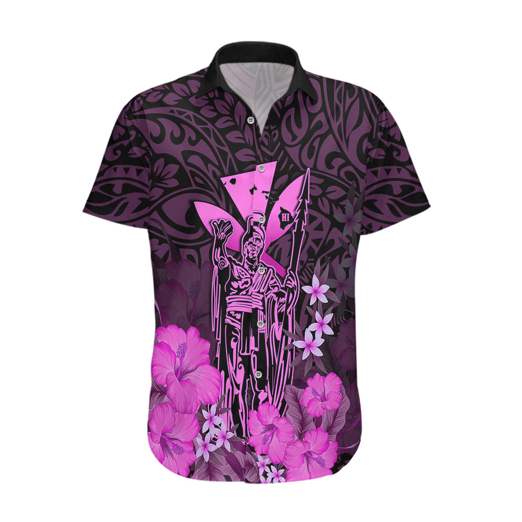 Polynesian Pride King Kamehameha Day Hawaii Hawaiian Shirt Polynesia Tribal Kanaka And Hibiscus Pink LT14 Pink - Polynesian Pride