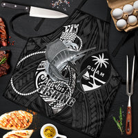Guam Blue Marlin Fishing Apron Guahan Fish Hook Tattoo Black Version
