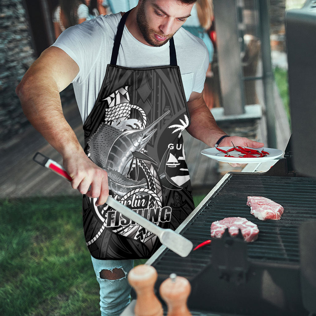 Guam Blue Marlin Fishing Apron Guahan Fish Hook Tattoo Black Version