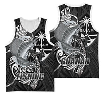 Guam Blue Marlin Fishing Basketball Jersey Guahan Fish Hook Tattoo Black Version