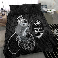 Guam Blue Marlin Fishing Bedding Set Guahan Fish Hook Tattoo Black Version