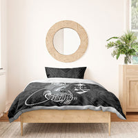 Guam Blue Marlin Fishing Bedding Set Guahan Fish Hook Tattoo Black Version