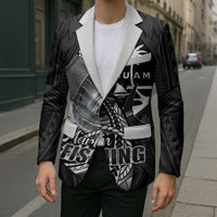 Guam Blue Marlin Fishing Blazer Guahan Fish Hook Tattoo Black Version