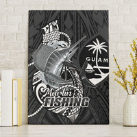 Guam Blue Marlin Fishing Canvas Wall Art Guahan Fish Hook Tattoo Black Version