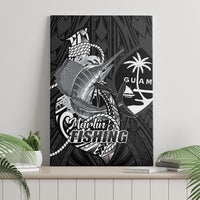 Guam Blue Marlin Fishing Canvas Wall Art Guahan Fish Hook Tattoo Black Version
