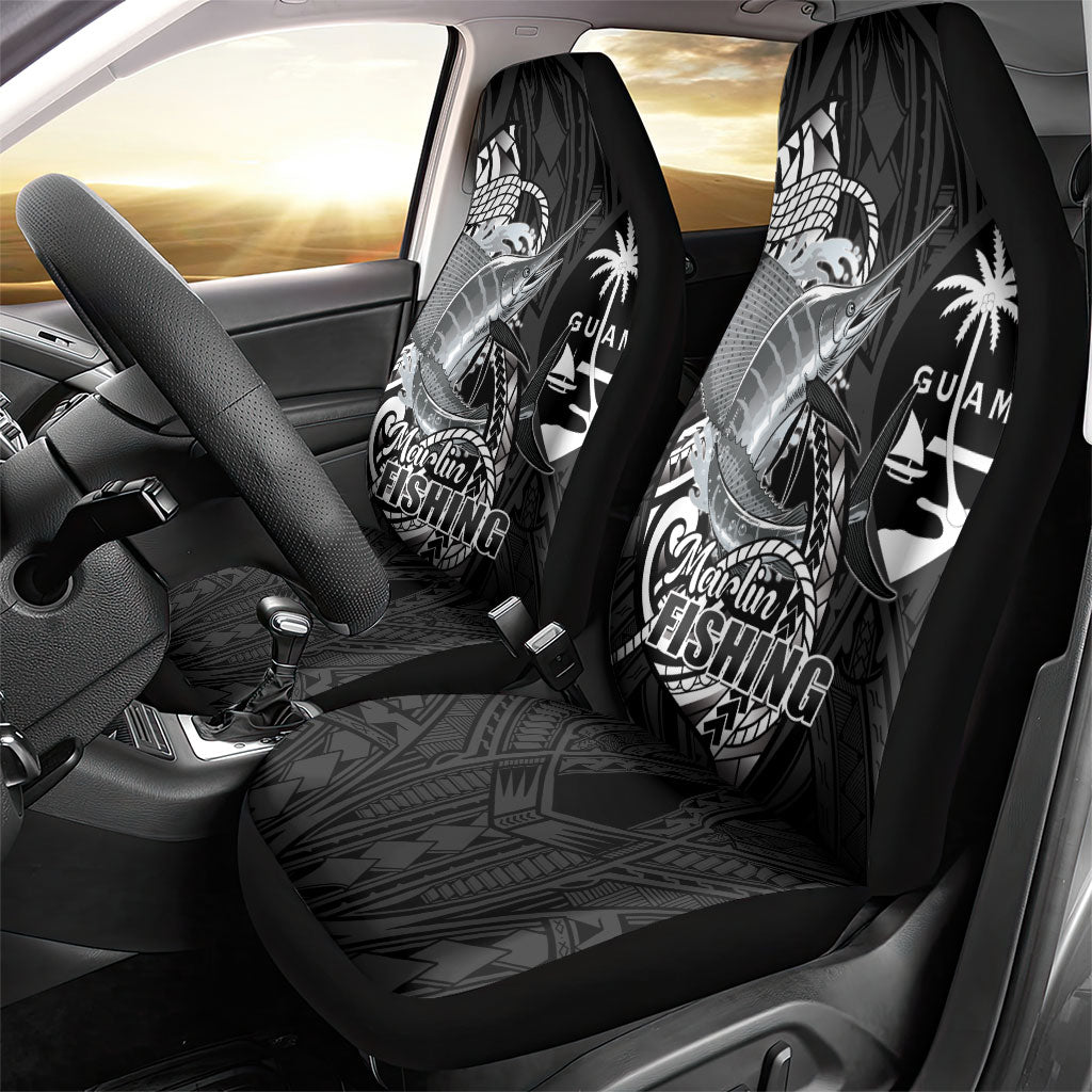 Guam Blue Marlin Fishing Car Seat Cover Guahan Fish Hook Tattoo Black Version