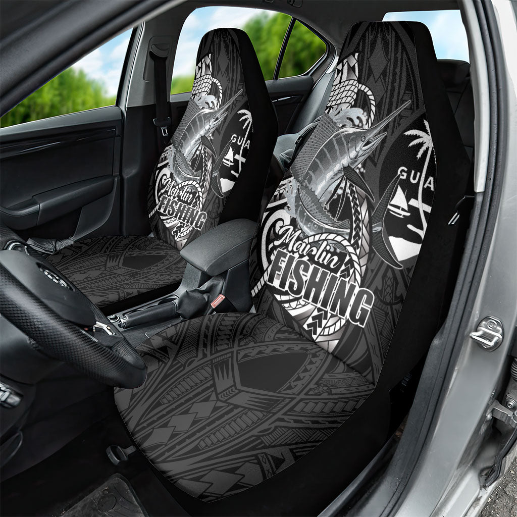 Guam Blue Marlin Fishing Car Seat Cover Guahan Fish Hook Tattoo Black Version