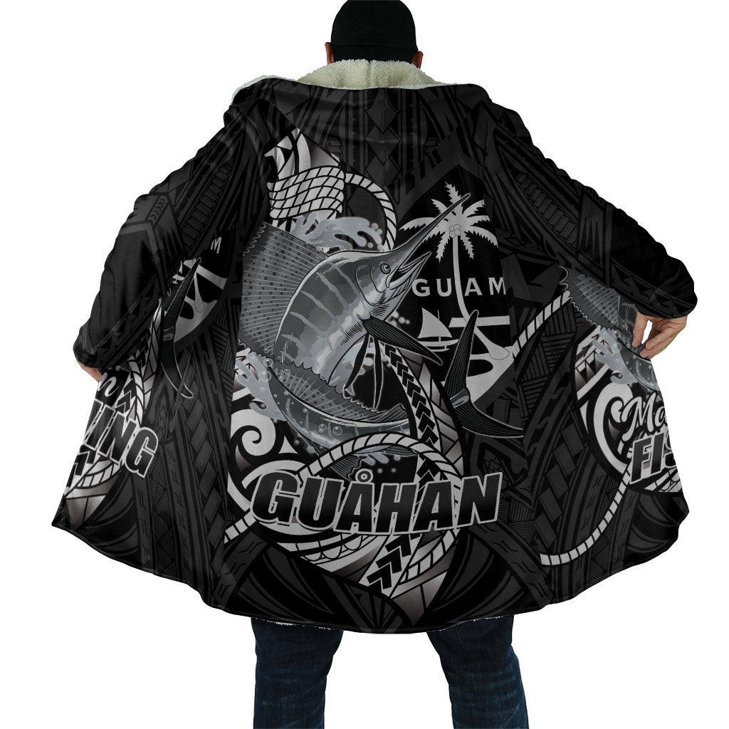 Guam Blue Marlin Fishing Cloak Guahan Fish Hook Tattoo Black Version