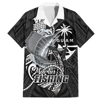 Guam Blue Marlin Fishing Hawaiian Shirt Guahan Fish Hook Tattoo Black Version
