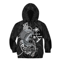 Guam Blue Marlin Fishing Kid Hoodie Guahan Fish Hook Tattoo Black Version