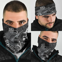 Guam Blue Marlin Fishing Neck Gaiter Guahan Fish Hook Tattoo Black Version