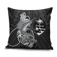 Guam Blue Marlin Fishing Pillow Cover Guahan Fish Hook Tattoo Black Version