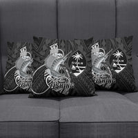 Guam Blue Marlin Fishing Pillow Cover Guahan Fish Hook Tattoo Black Version